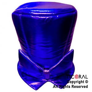 SOMBRERO GALERA METAL LISO CON MOO AZUL x 1